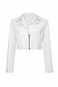 White Leather Jacket w/ Embellishments