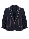 Embellished Pink Bow Denim Jacket
