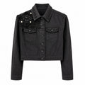 Embellished Black Cropped Jacket