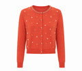 Embellished Coral Rose Cardigan