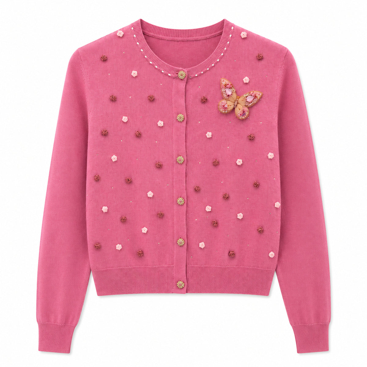 Pink butterfly Details Cardigan