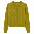 Olive Green Floral Cardigan Sweater