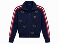 Navy Track Jacket with Bee Embellishments