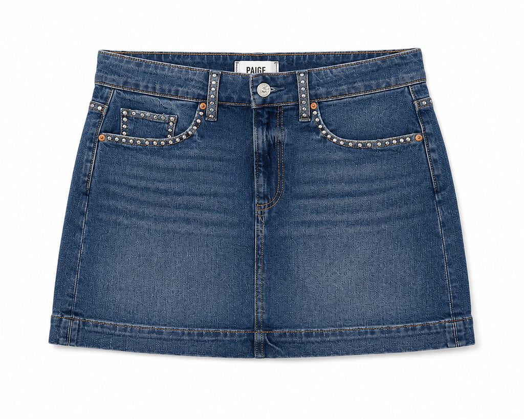Studded Denim Mini Skirt