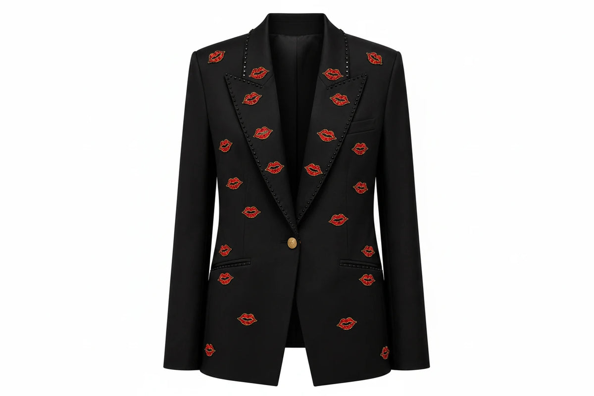 Black Blazer Lip Embellishments