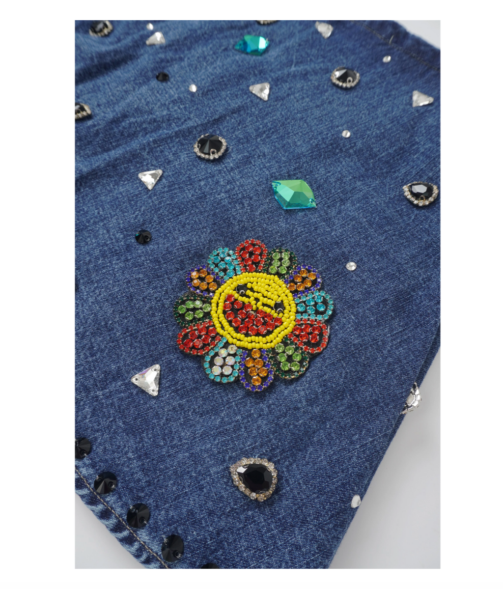 Gemstone Denim Shorts