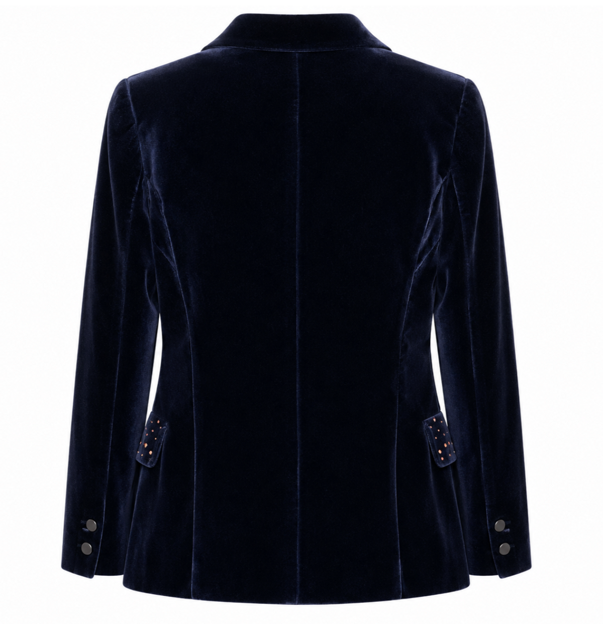 Studded Navy Velvet Butterfly Blazer