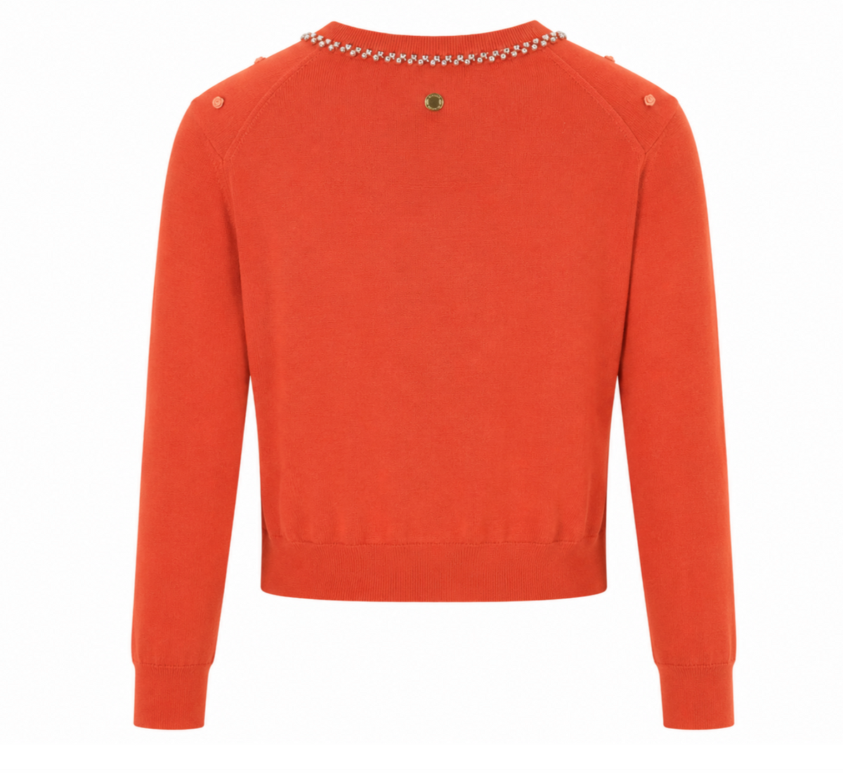 Embellished Coral Rose Cardigan