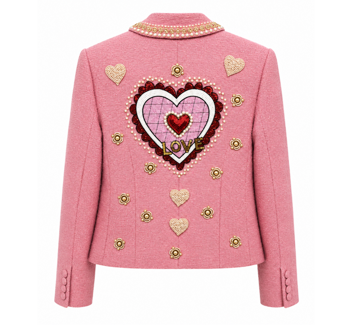 Pink Pearl Embellished Blazer